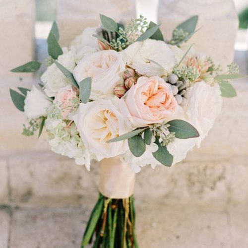 Ramo de novia de Rosa de Jardín y Astrantia